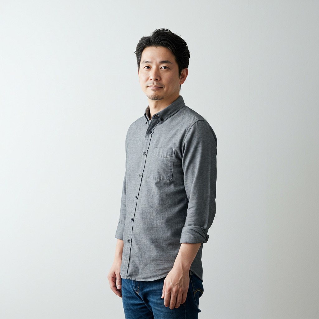 姿勢が良い40代日本人男性
