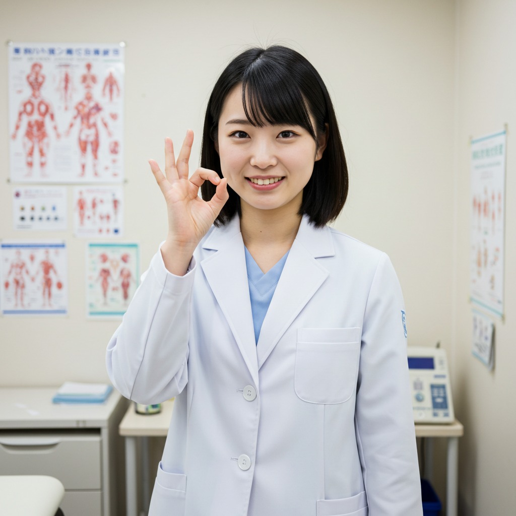 男の顎肉をスッキリ改善させる方法を提案する女性医師