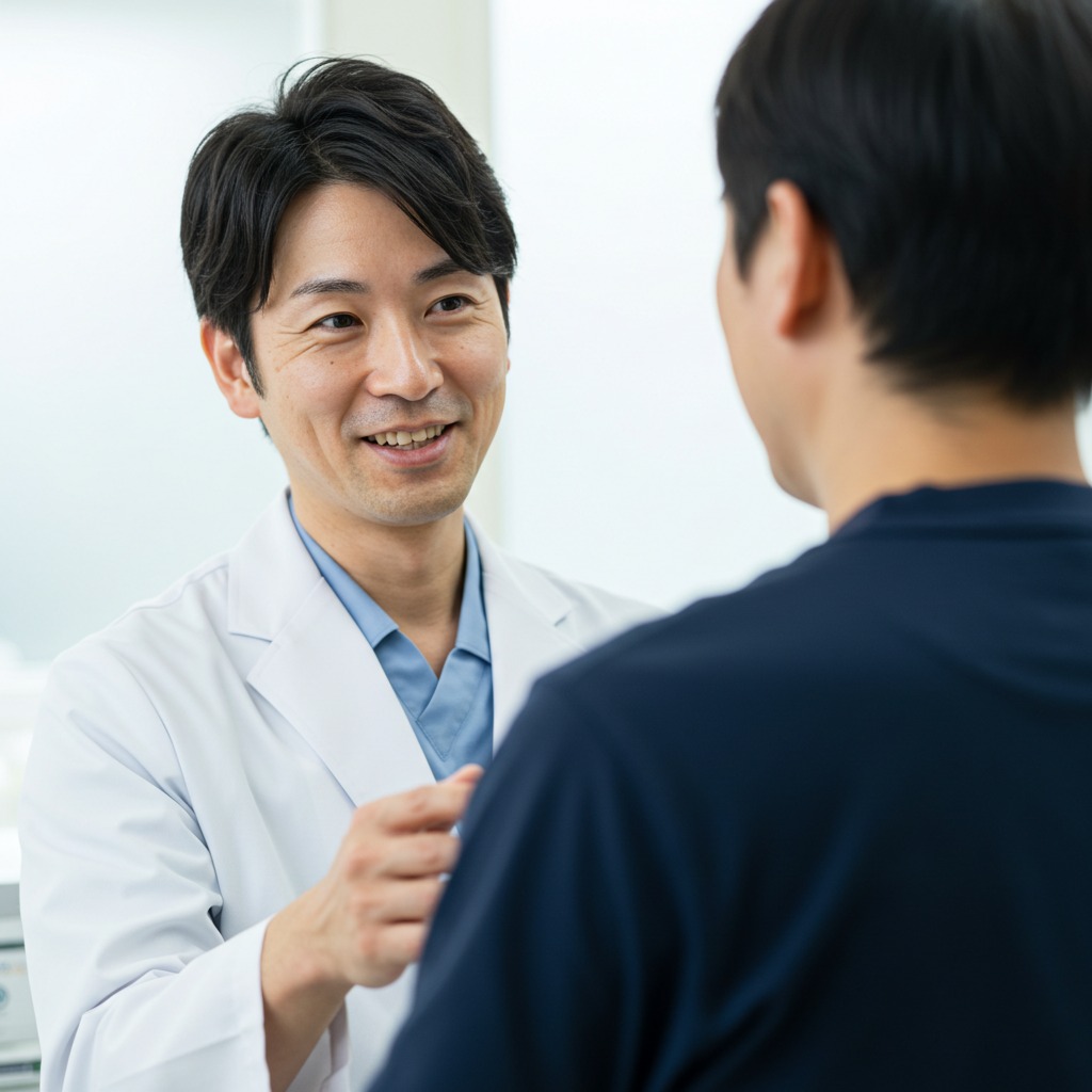 包茎手術の説明をする男性医師