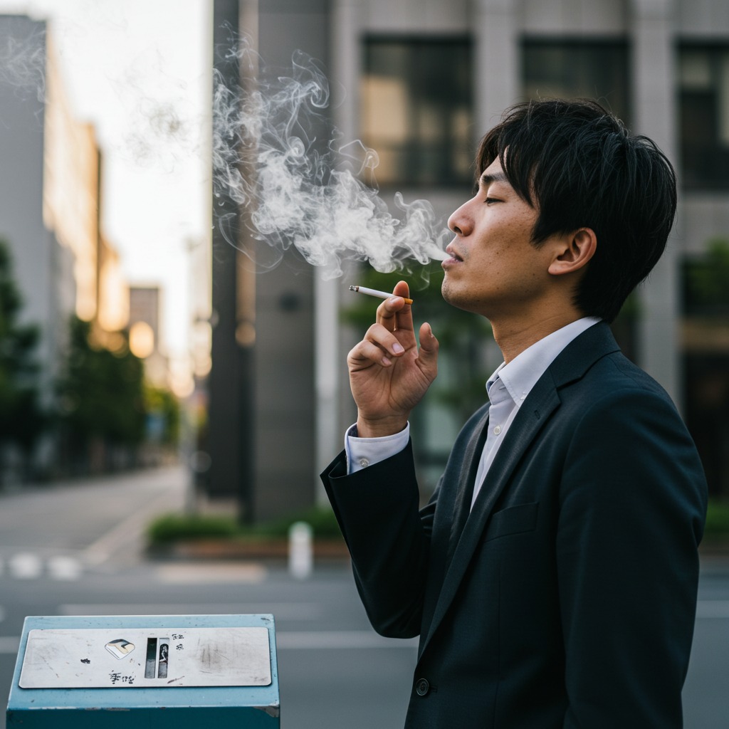 タバコを吸う男性