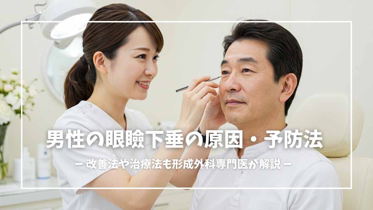 男性の眼瞼下垂の原因・特徴と予防・改善法