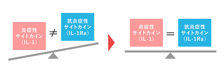 ACRSは炎症性サイトカインと抗炎症性サイトカインのバランスを正常化
