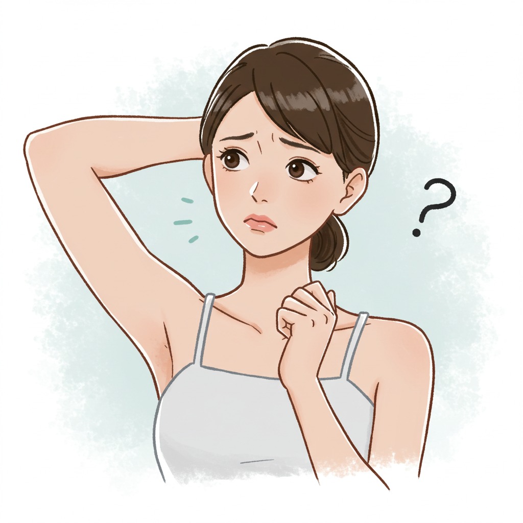 脇の臭いが気になる女性
