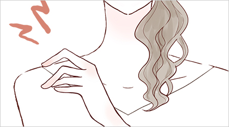 ひどい肩こりに悩む女性