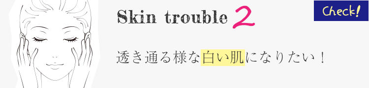 美肌治療で大阪ならPSCで肌のトラブルチェック　Skin Trouble2　透き通るような白い肌になりたい！