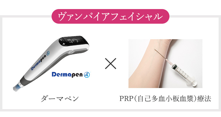 ヴァンパイアフェイシャルは、ダーマペン+PRP（自己多血小板血漿）療法