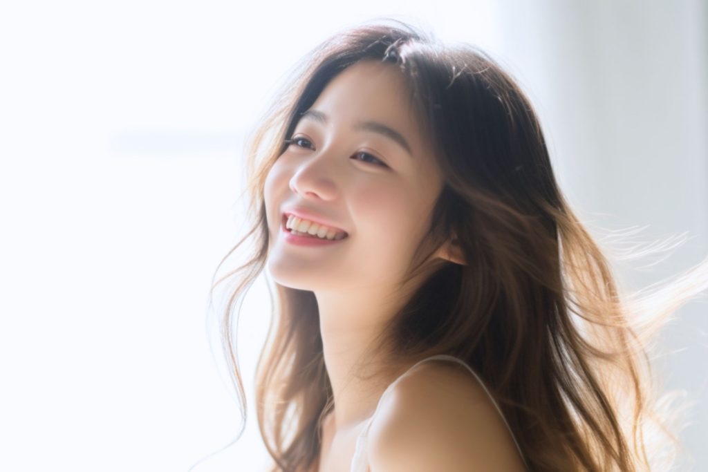 美白の女性